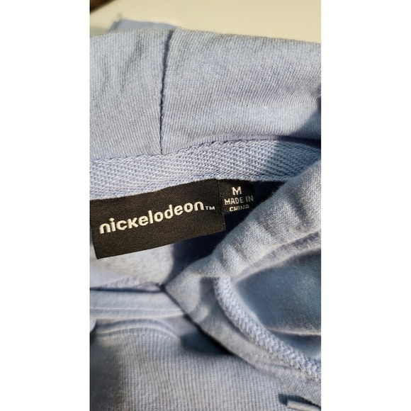 Y2K SpongeBob SquarePants Hoodie Pullover Graphic Print 99 Blue White Size M - Picture 6 of 8